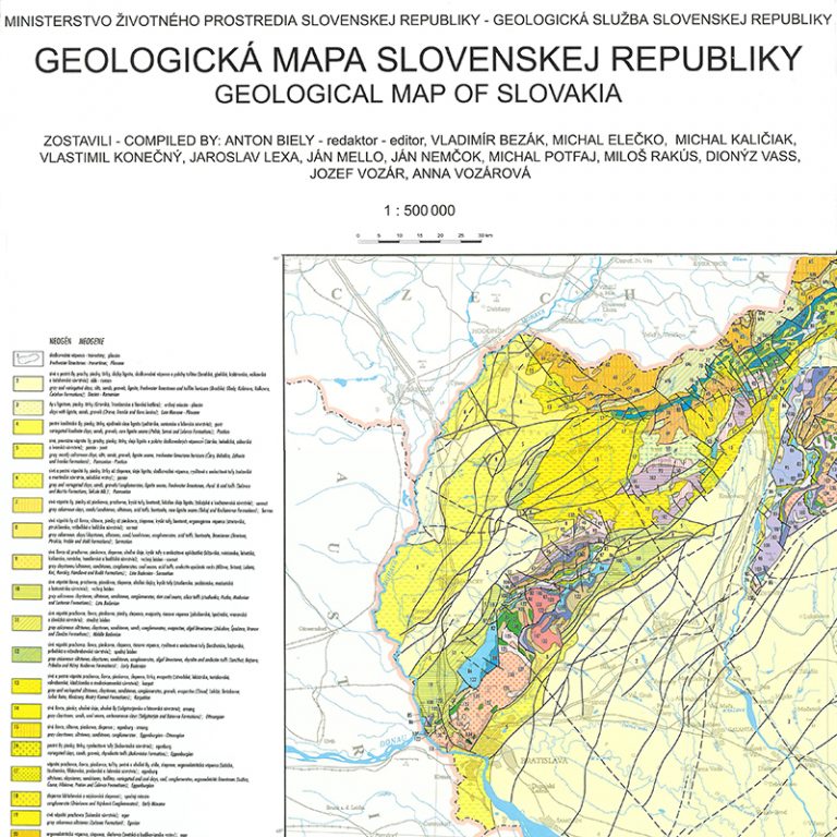 Geologická Mapa Slovenska 1 500 000 Rovná Štátny Geologický ústav